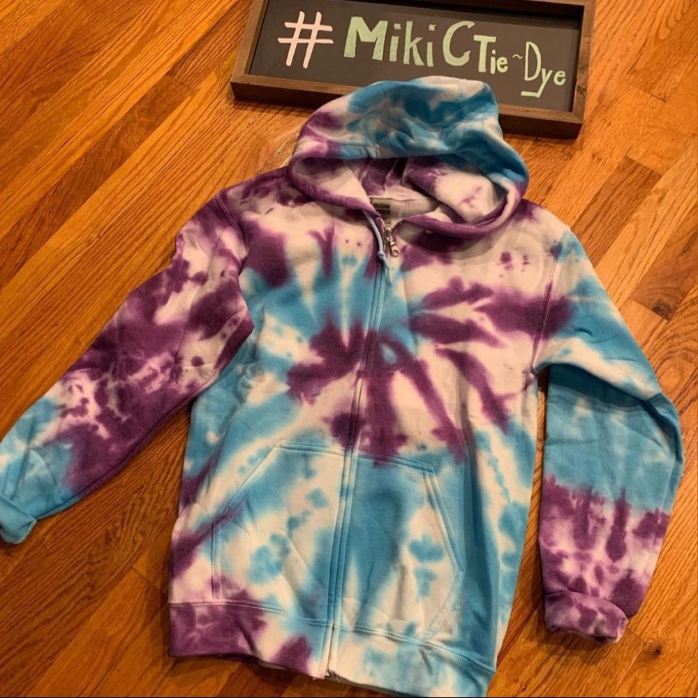 Custom made tie-dye zip- up